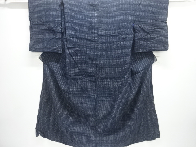 JAPANESE KIMONO / ANTIQUE HITOE MENS KIMONO / COTTON / KURUME SHOSEI KASURI